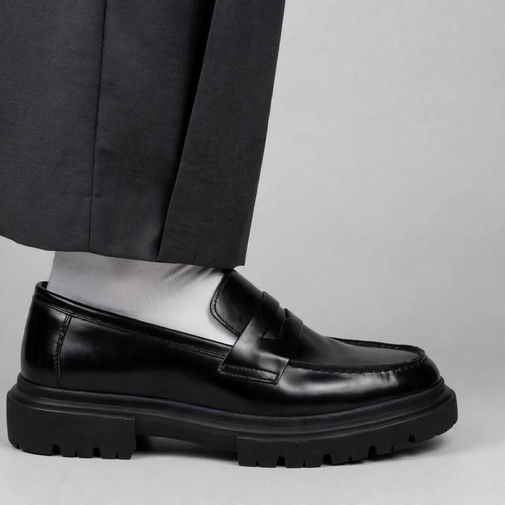 Steve madden black loafers leather size 9